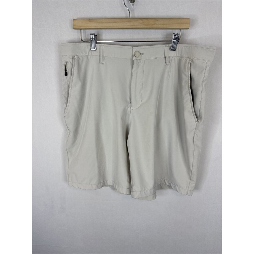 Chaps Ralph Lauren Golf Shorts Beige Performance Stretch Flat Front Men’s 36